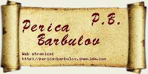 Perica Barbulov vizit kartica